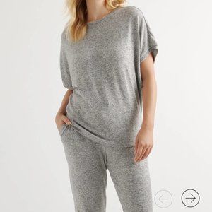 Brushed Short Sleeve Lounge Tee Medium Heather Grey